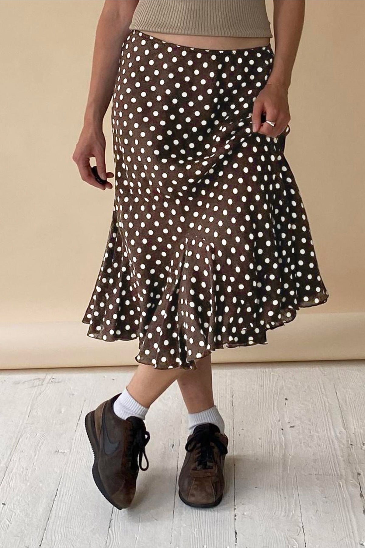 Polka Dot Low Waist Mermaid Skirt - Fashionpara