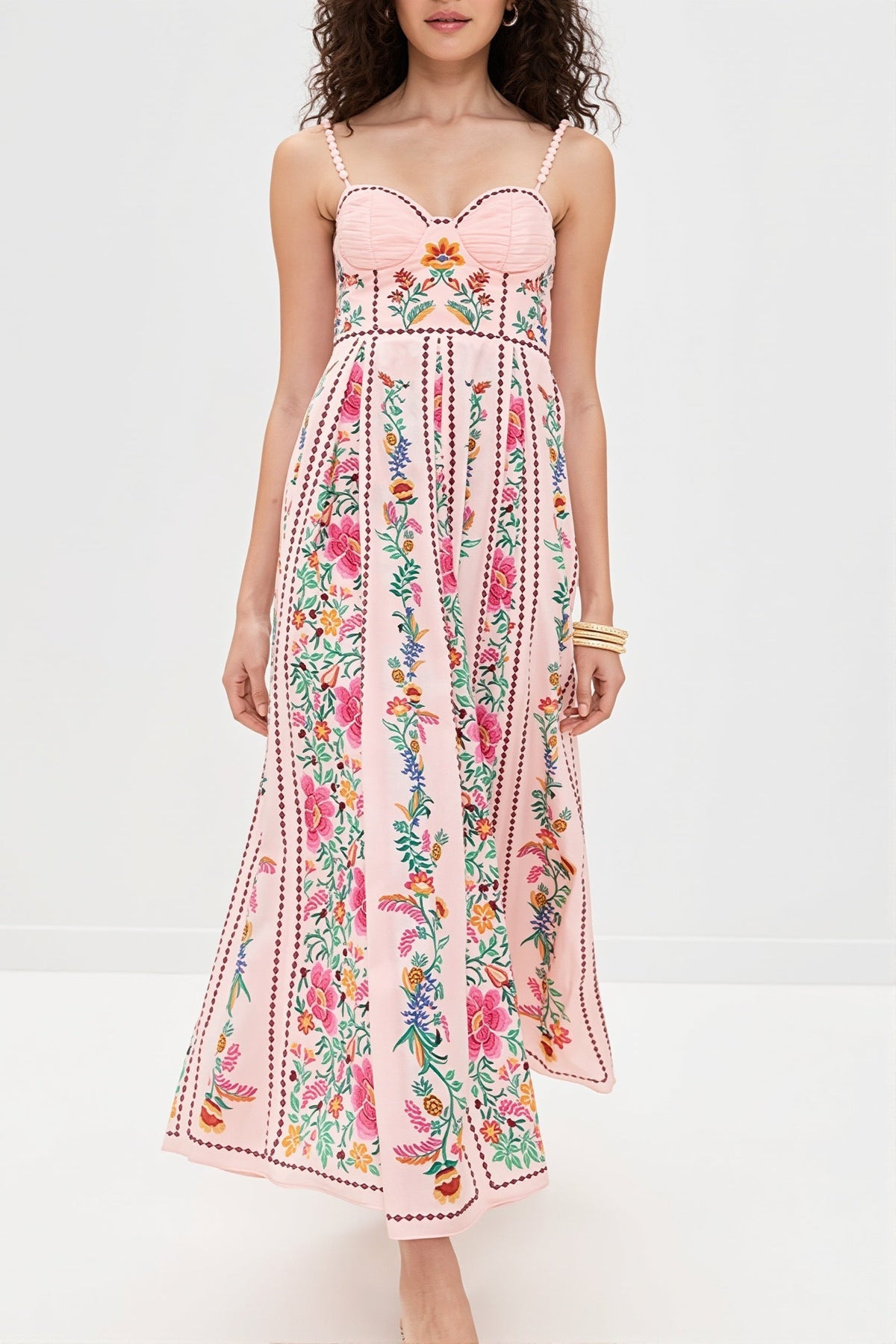 Floral Sweetheart Bustier High Split Maxi Dress 5