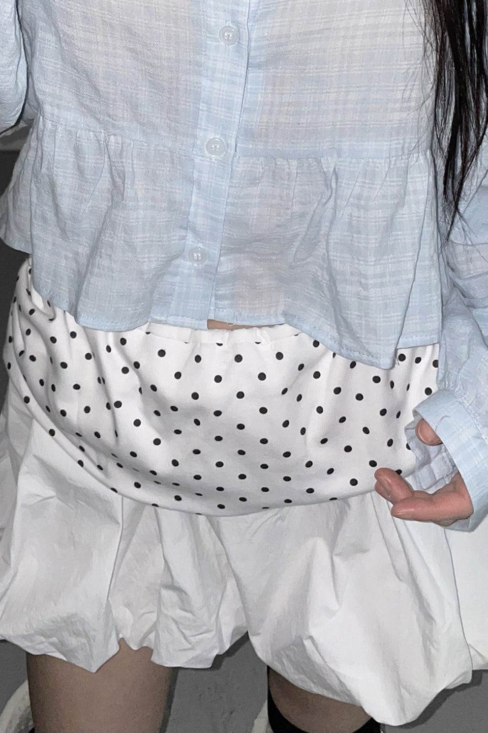 Polka Dot Patchwork Mini Skirt