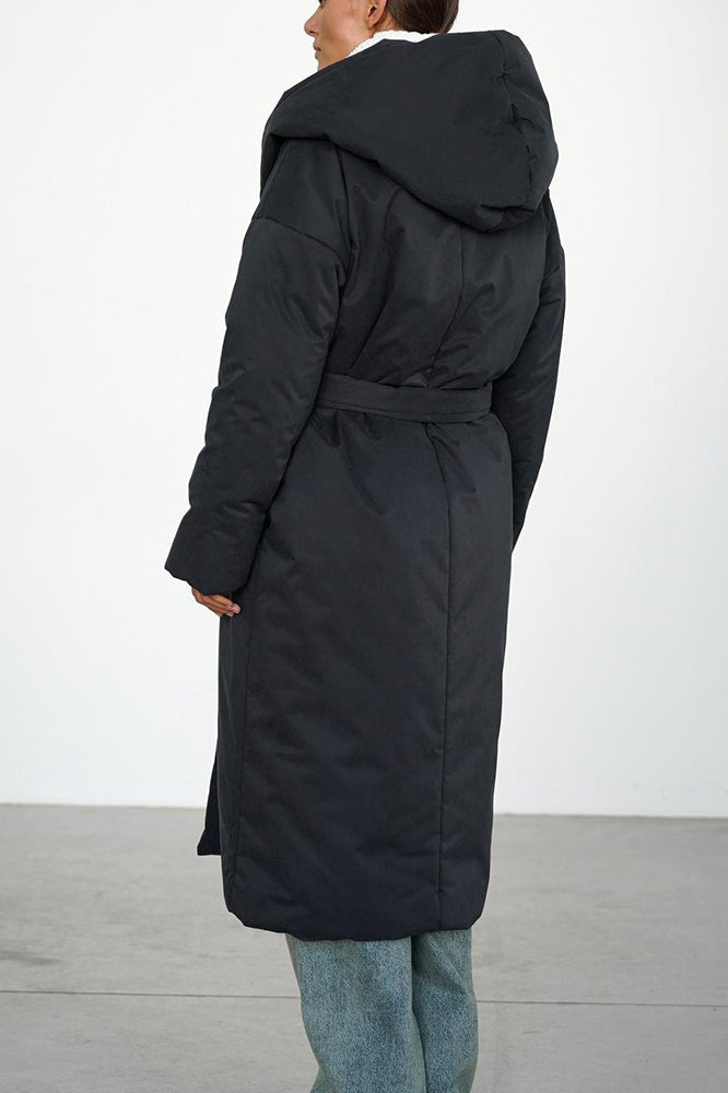 Solid Color Long Cotton Coat - Fashionpara