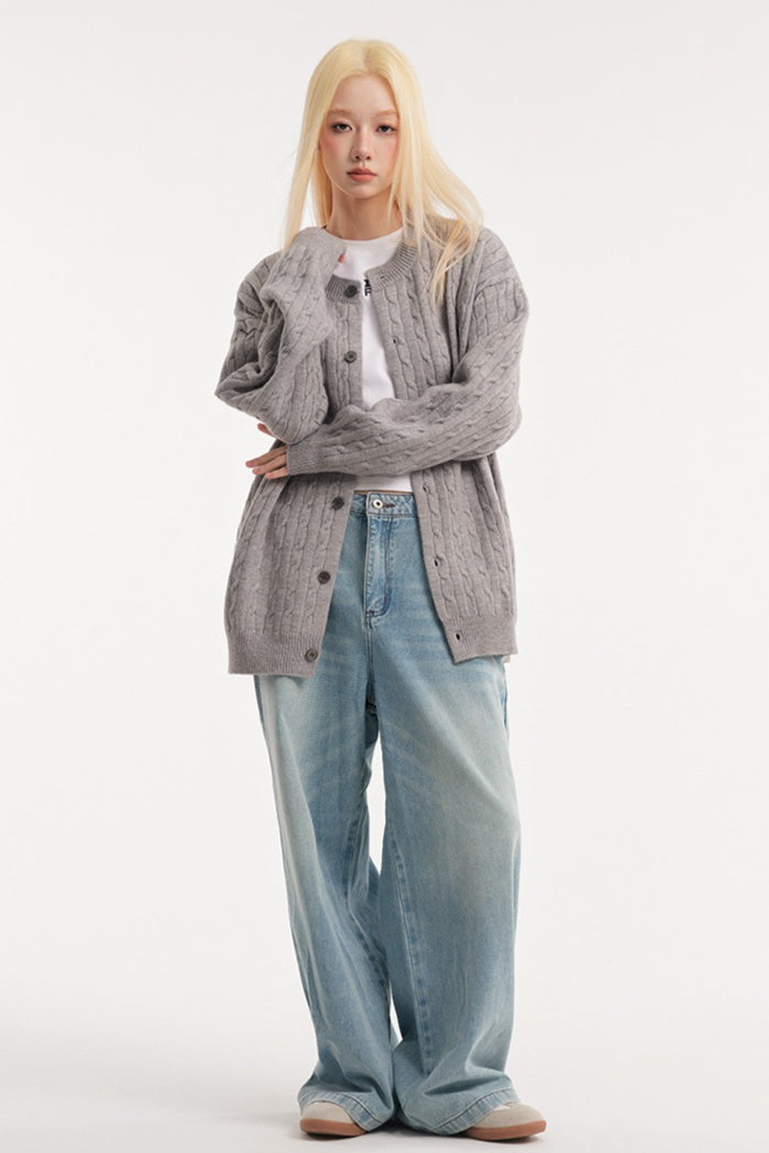 Relaxed Fit Cable Cardigan 6