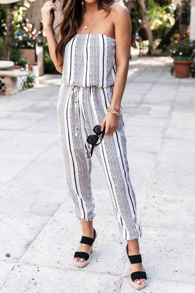 Statement Style Stripe Jumpsuit - Fashionpara