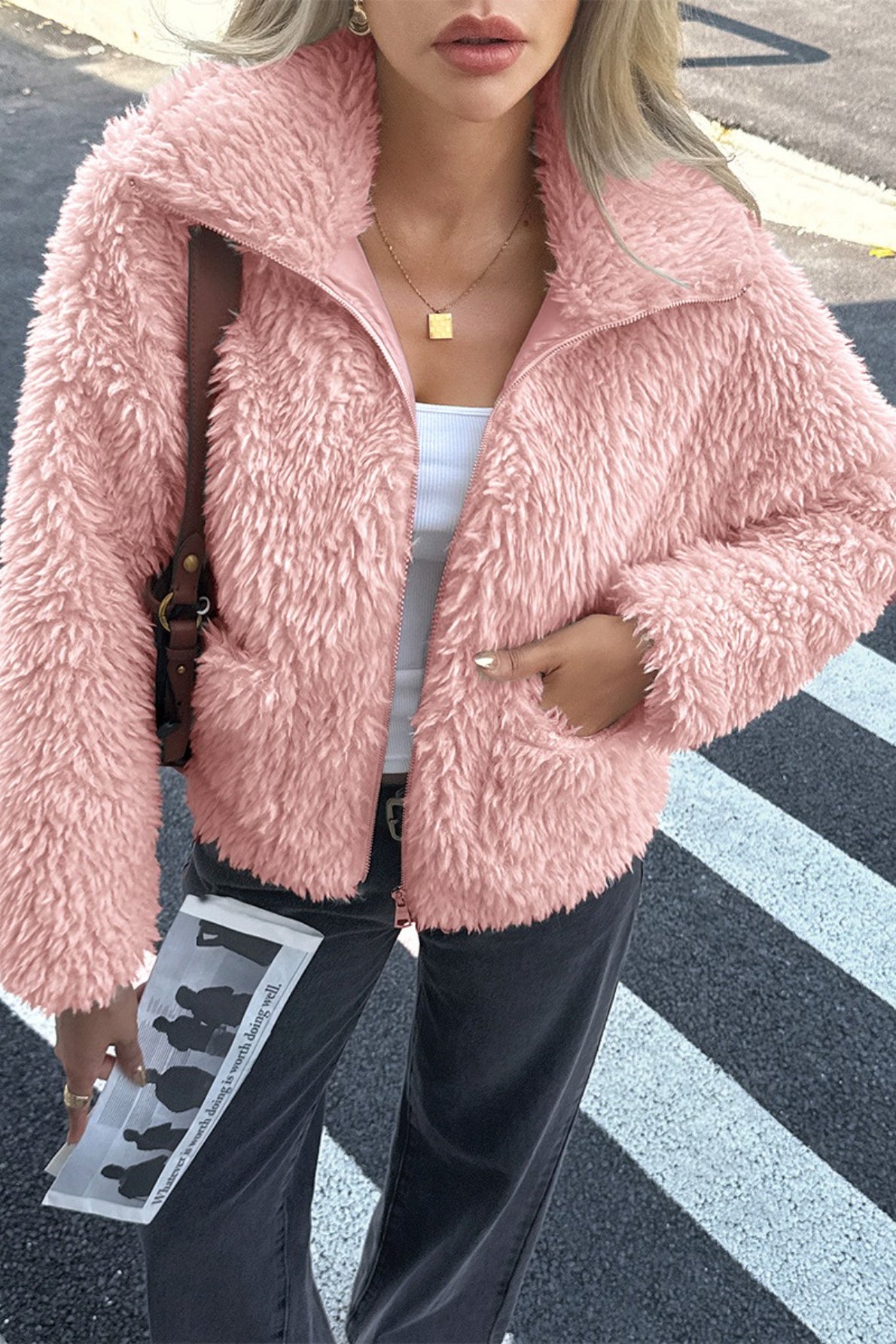 Elegant Faux Fur Long Coat