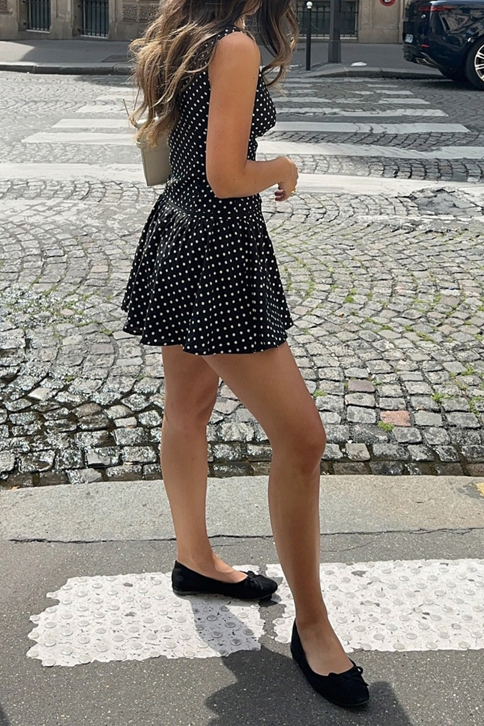 Hollow Polka Dot Bodycon Mini Dress - Fashionpara