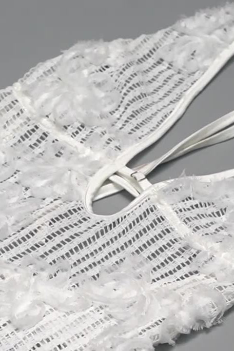 Jacquard Strapless Halter Maxi Dress