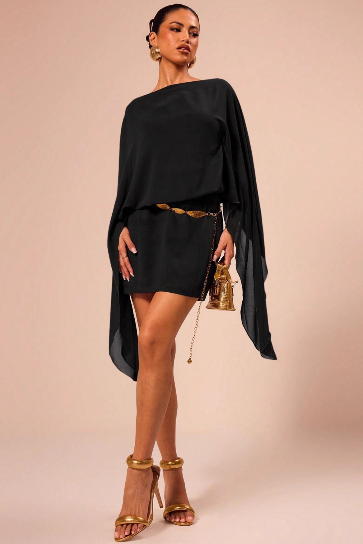 Cape Party Mini Dress 5