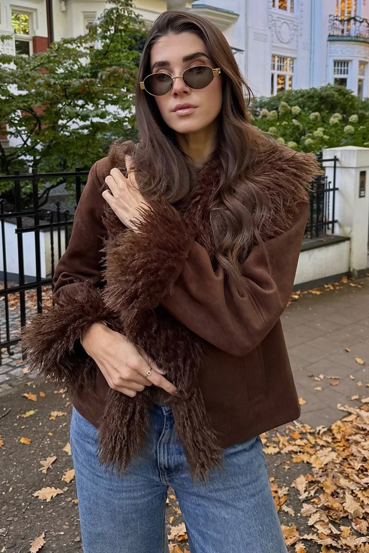 Faux Fur Patchwork Coat - Fashionpara
