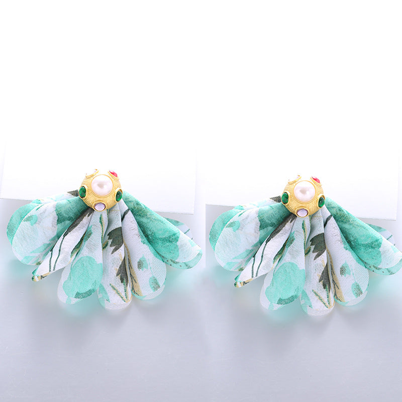 Handmade Fabric Gemstone Earrings