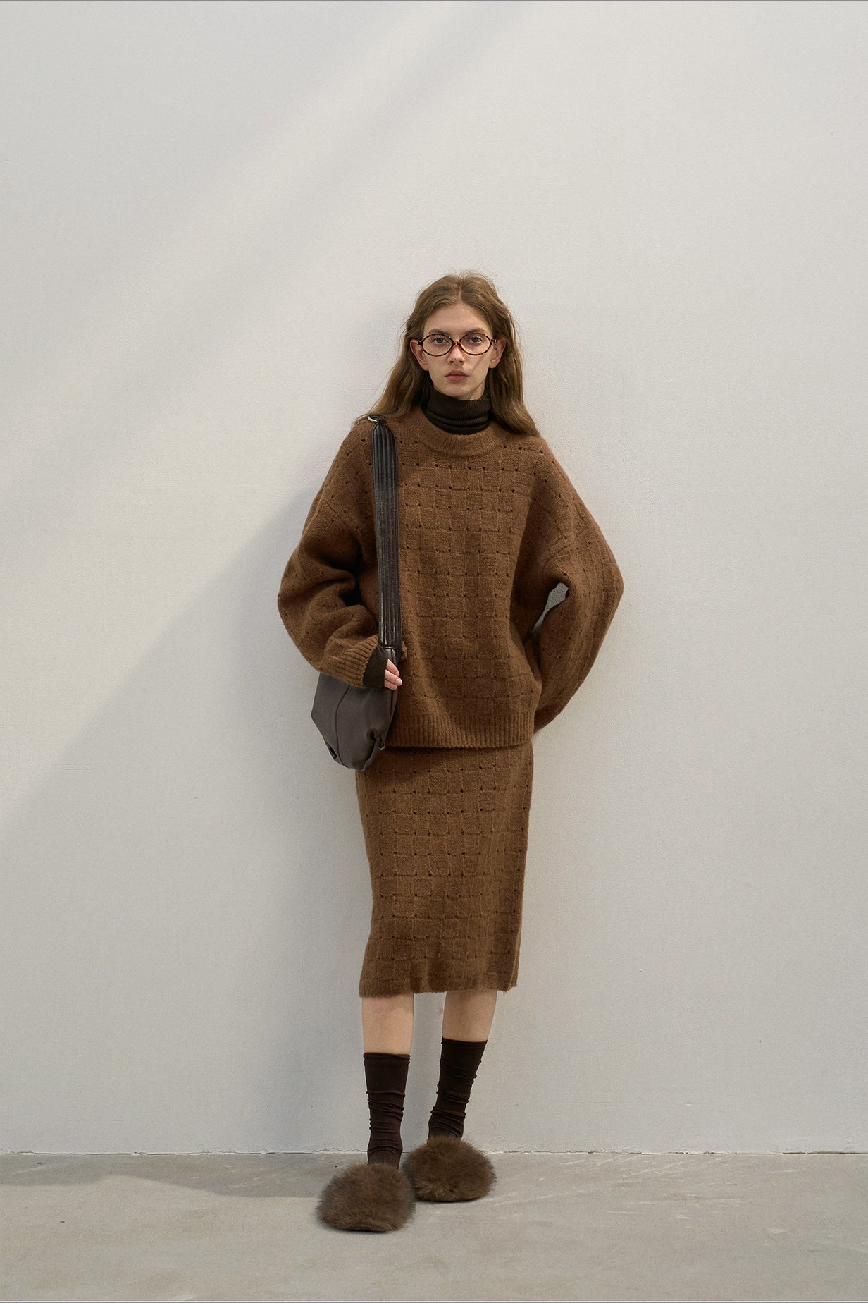 PrincessAce Loose Fit Wool Blend Knit Sweater for Comfort