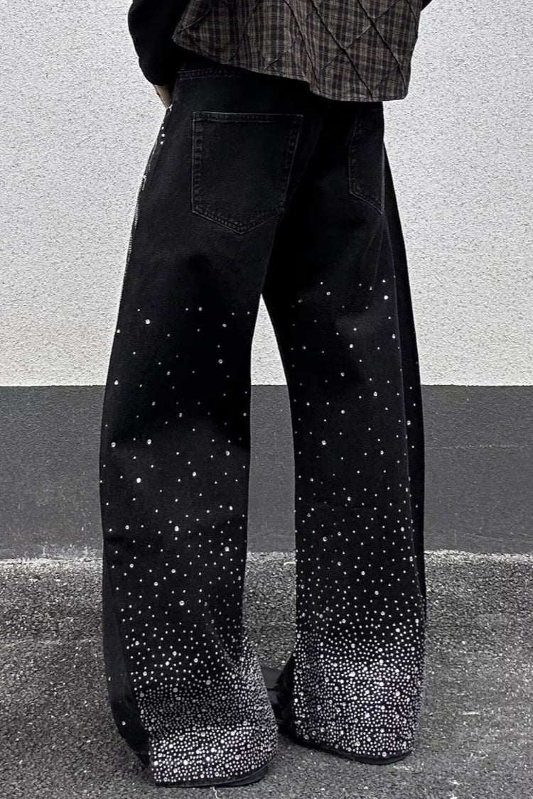 Rhinestone Star Wide Leg Jeans