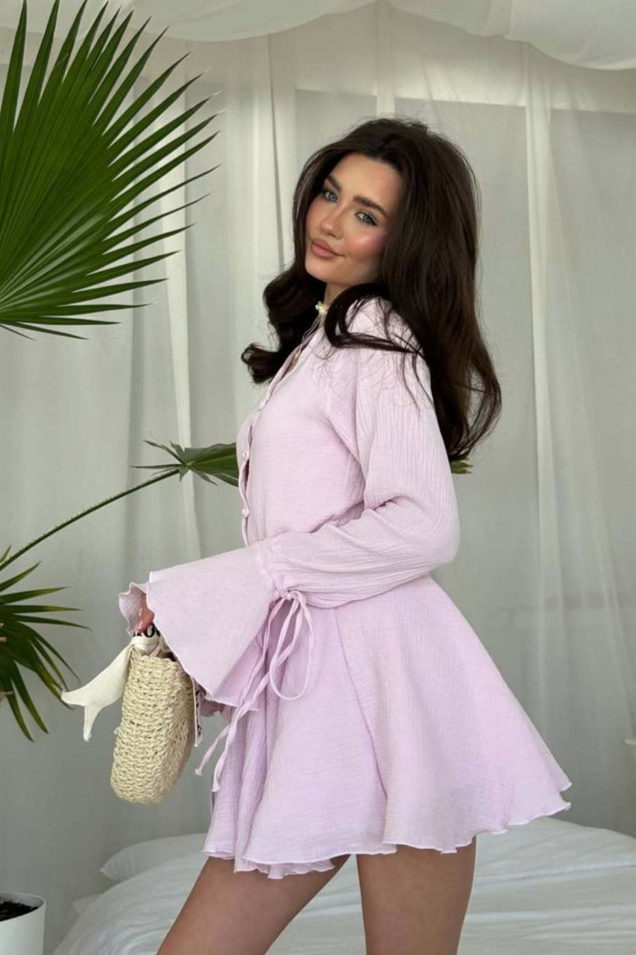 Flare Sleeve Ruffle Boho Dress