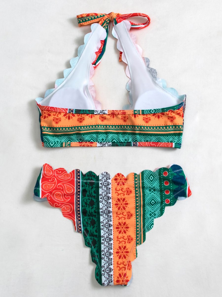 Printed High Waisted Bikini - Fashionpara