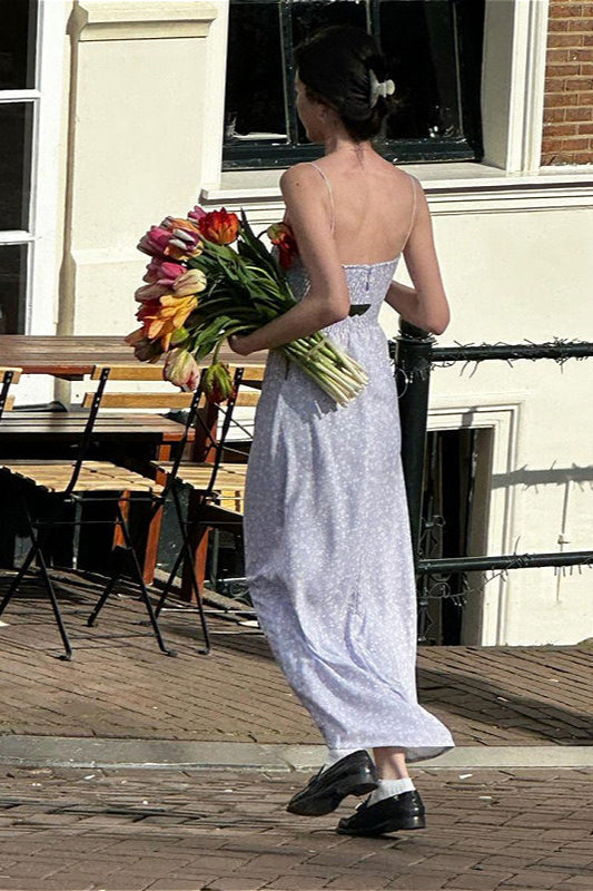 Floral Print Sweetheart Ruched Slip Maxi Dress 4