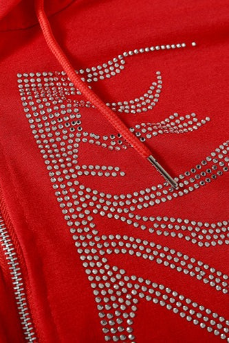 Rhinestone Ribcage Zip Hoodie 5