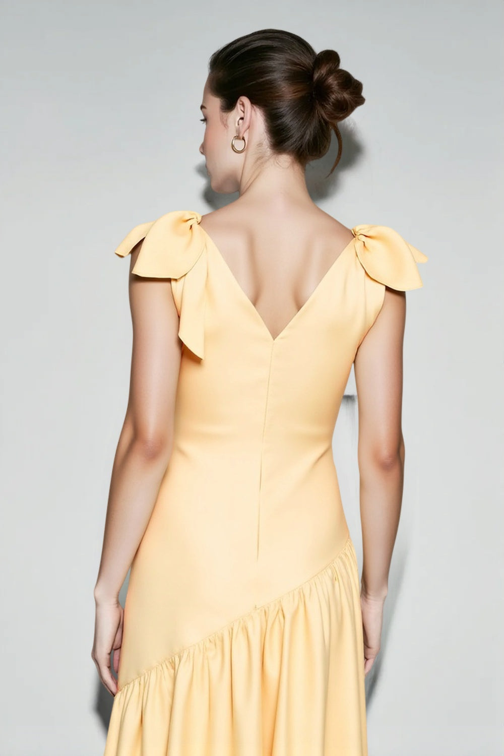 Bow Strap Fitted Flared Sleeveless Party Dress