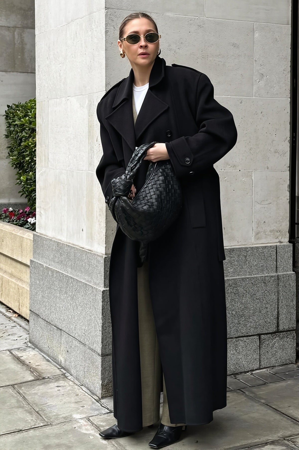 Double Breasted Belted Long Trench Coat