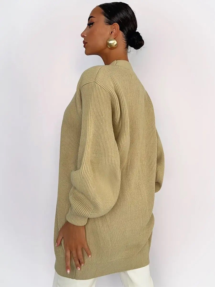 Chic Solid Loose Knit Cardigan for Effortless Style