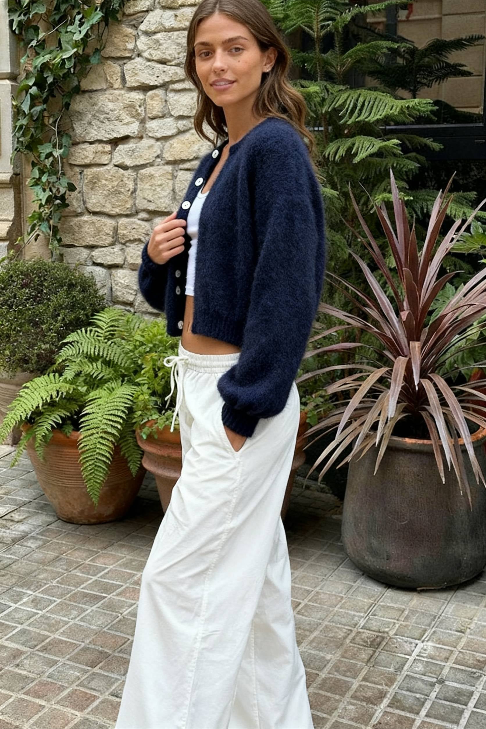 Lightweight Long Sleeve Solid Knit Cardigan - Fashionpara