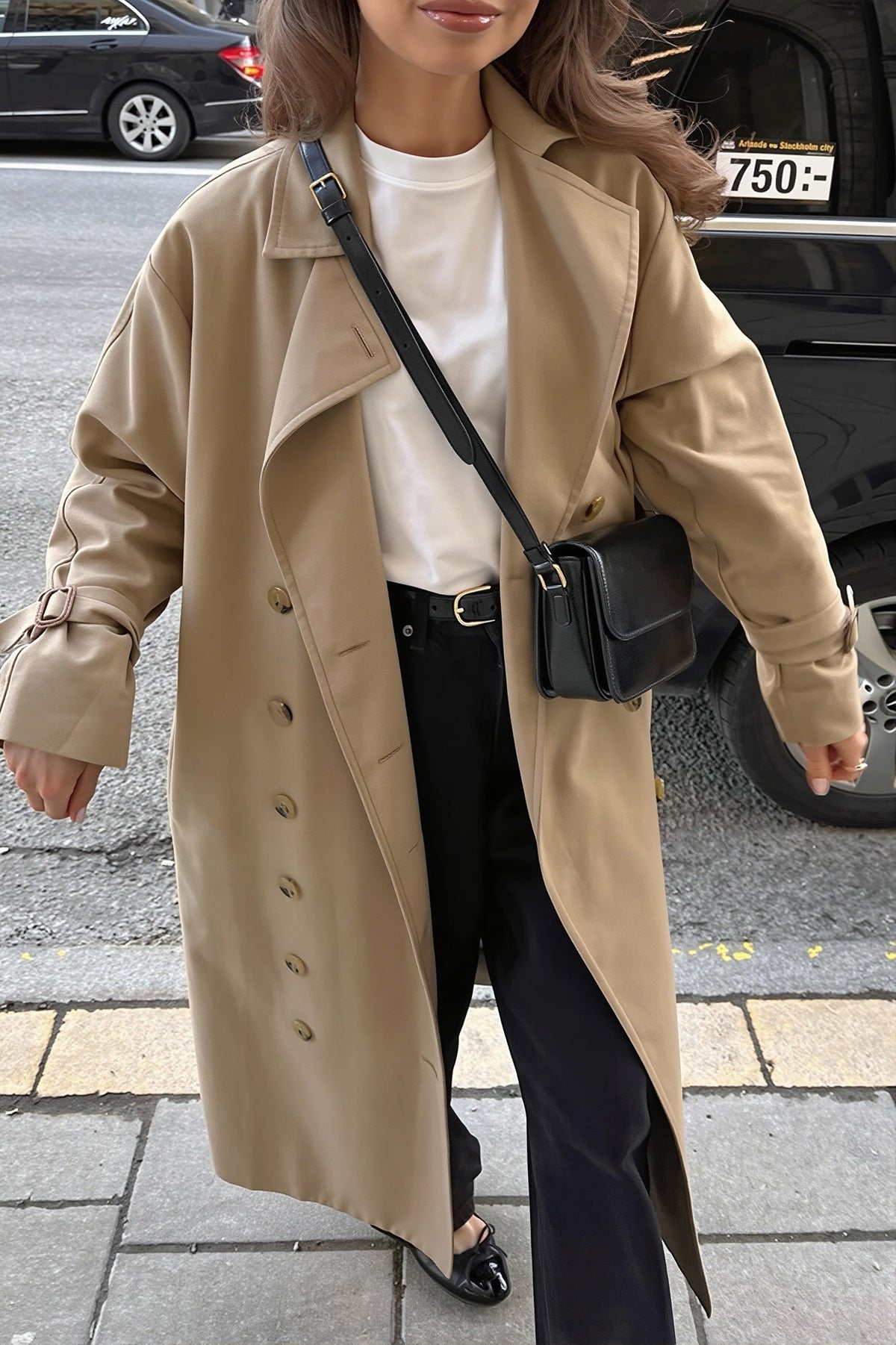 Classic Double Breasted Long Trench Coat