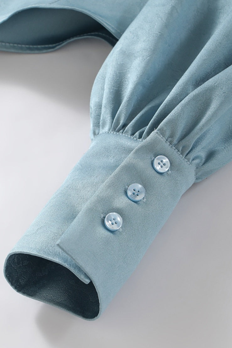 Embossed Rose Detail Removable Shoulder Blouse