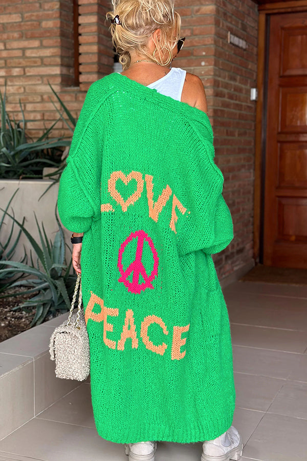 Calling for Love Back Oversized Midi Cardigan with Pockets