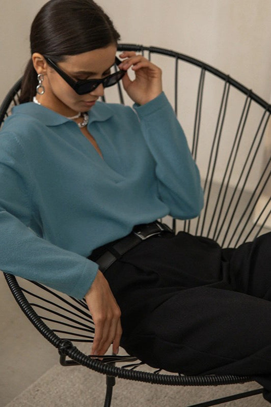 PrincessAce French-Style Lapel Knit Sweater for Elegance