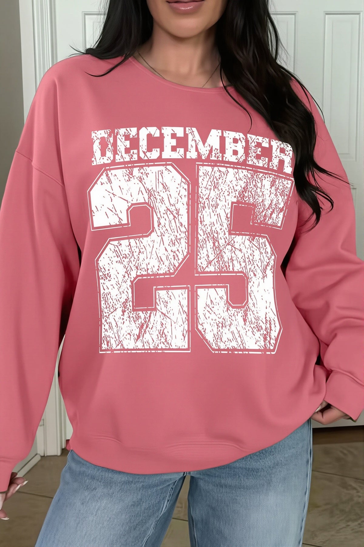 Letter Print Crew Neck Sweatshirt