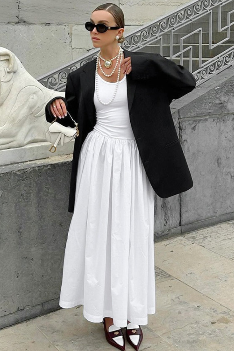 Scoop Neck Sleeveless Dropped Waist Maxi Dress