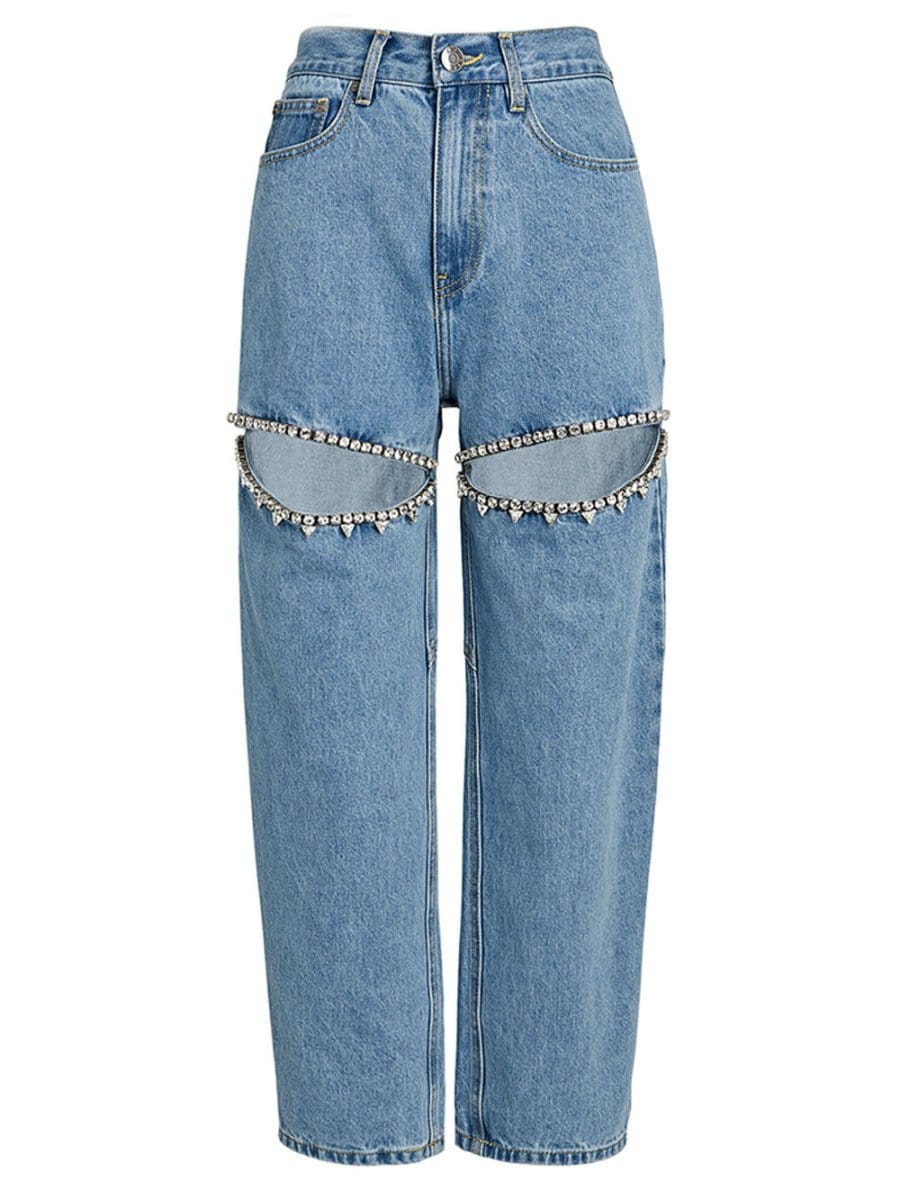 Hollow Out Jeans - Fashionpara
