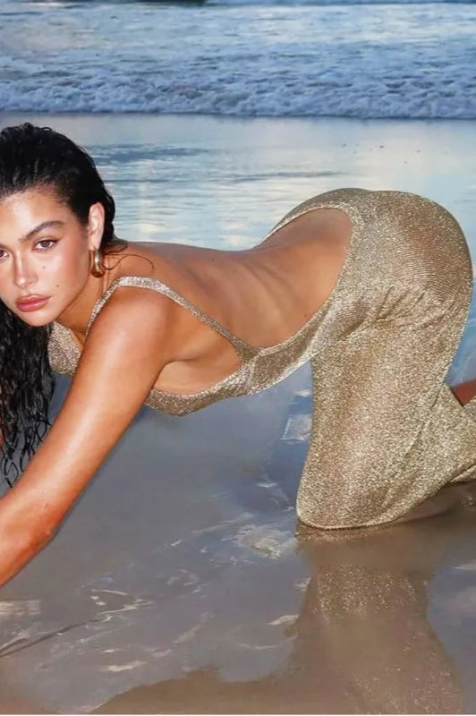 Sparkle Glitter Slim Vacation Dress