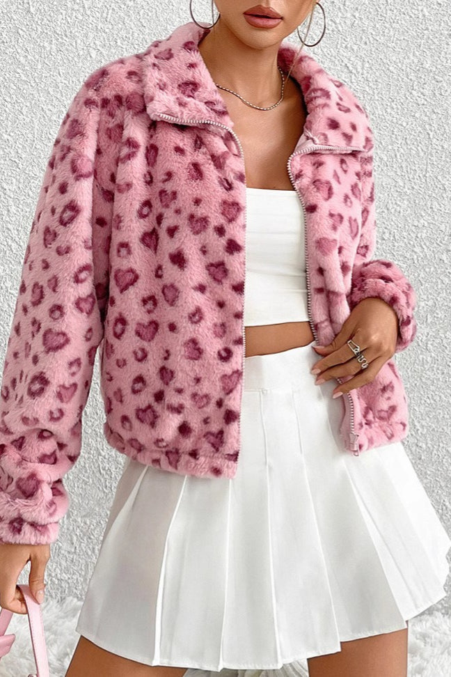 Cozy Leopard Print Fleece Coat for Ultimate Warmth and Style