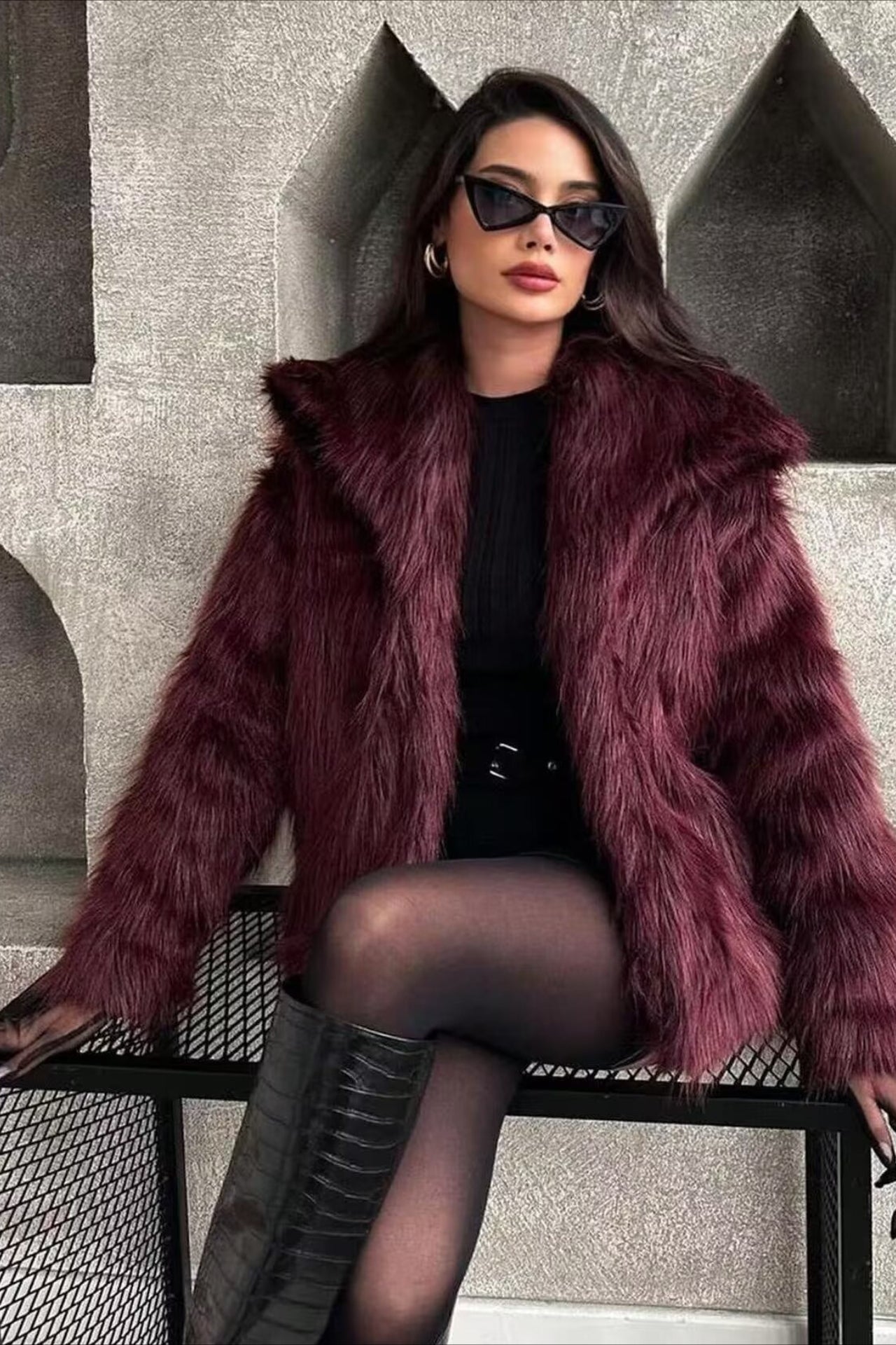 Winter Fashion Faux Fur Coat - Fashionpara