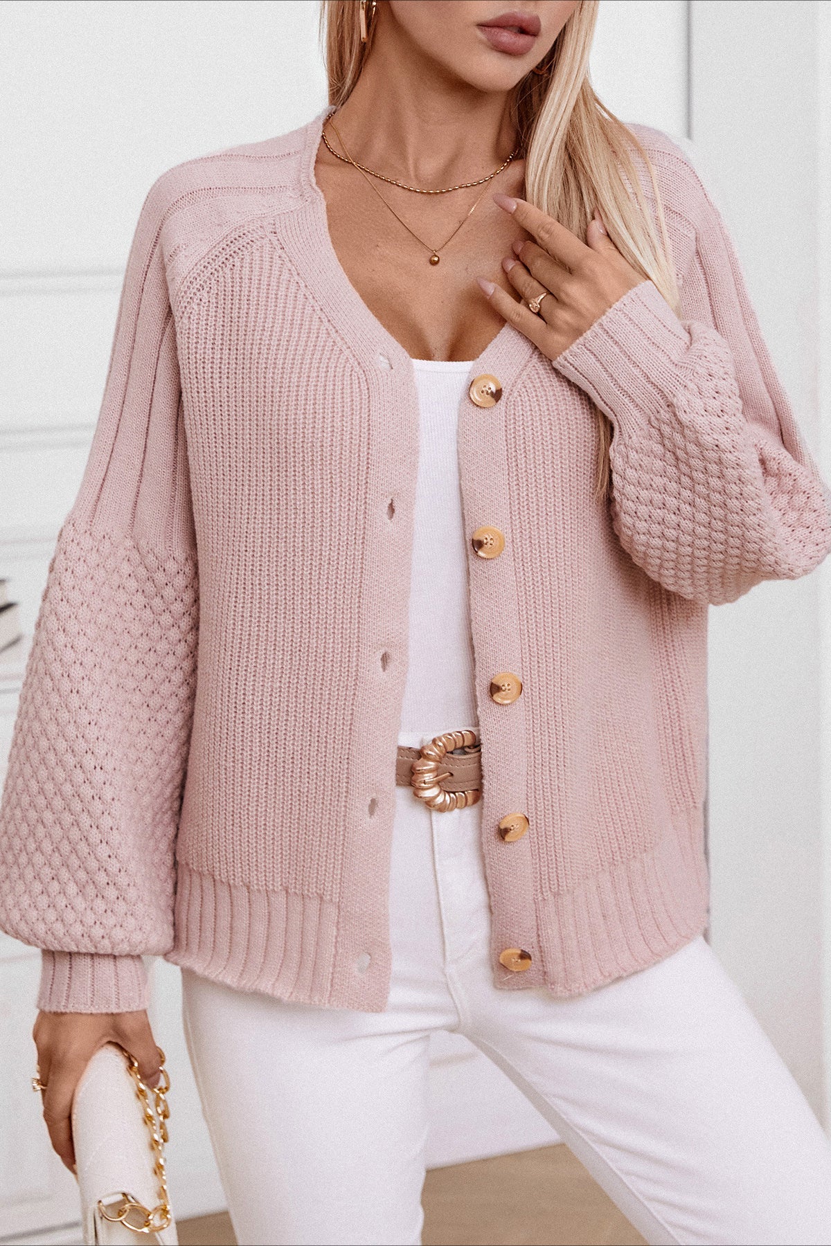 Stylish Solid Button Knit Cardigan for Effortless Elegance