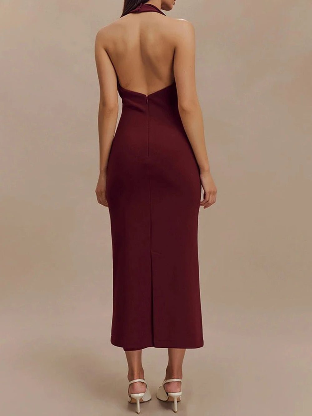 Backless Sleeveless Midi - Fashionpara