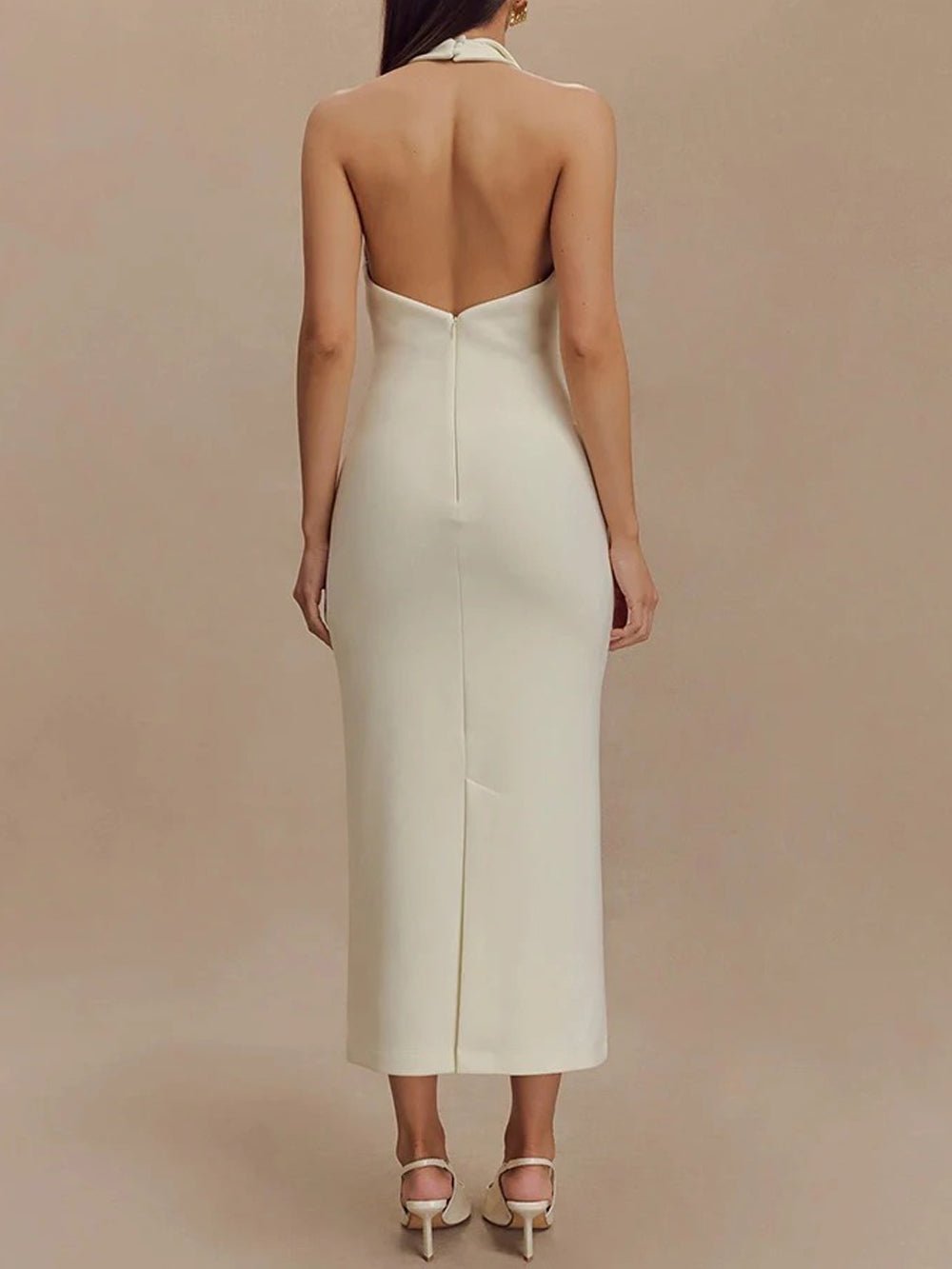 Backless Sleeveless Midi - Fashionpara