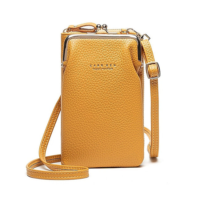 Bag Gold Faux with Frame Leather Black Crossbody