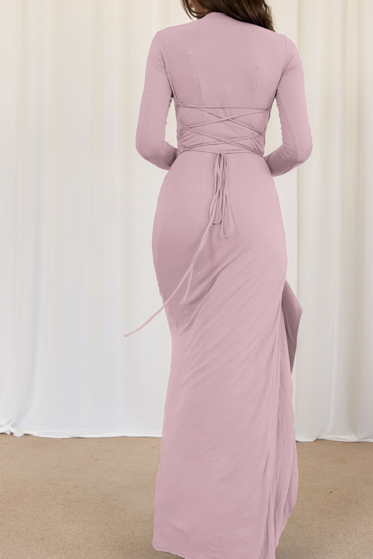 Women's Sexy Crop-Sleeve Maxi Dress