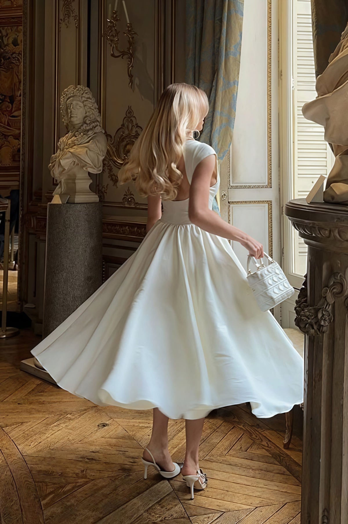 Boat Neck Cap Sleeve Fit & Flare Midi Dress 4
