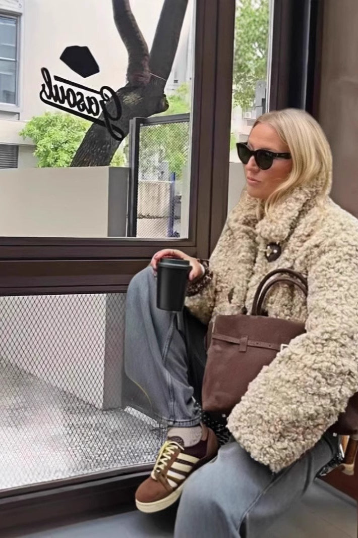 Fleece Toggle Short Coat - Fashionpara