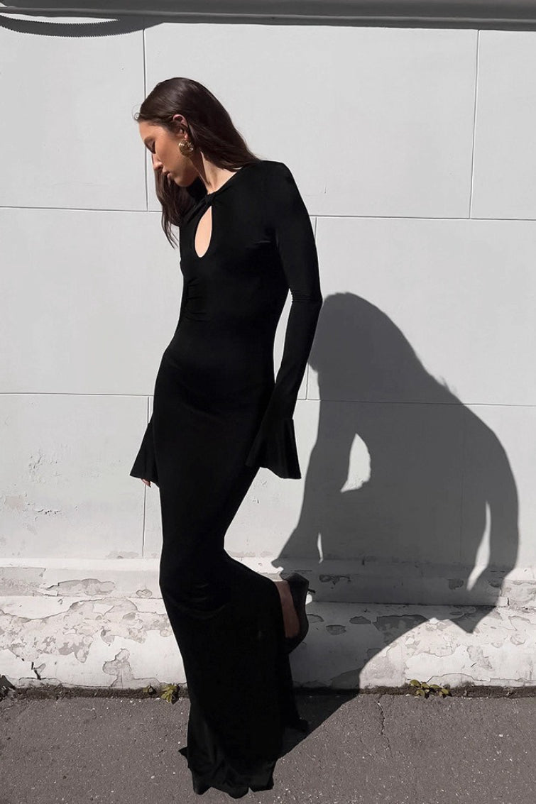 Hollow Out Bodycon Maxi Dress