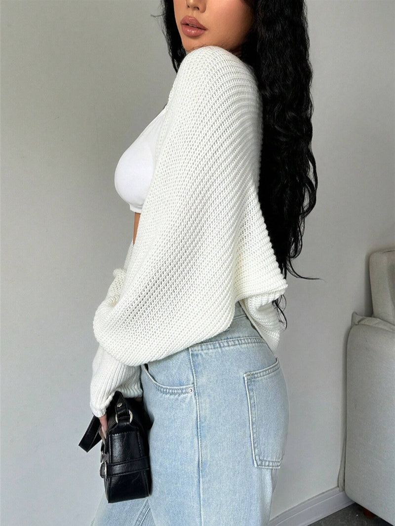 Chic Loose Fit Knit Shrug Cardigan for Effortless Style