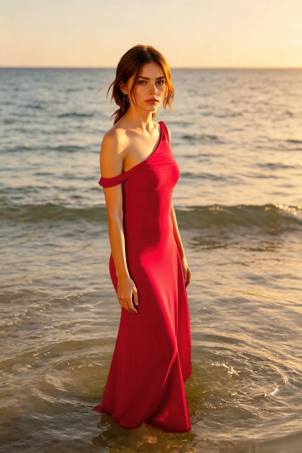 One Shoulder Asymmetric Draped Bodycon Maxi Dress 5