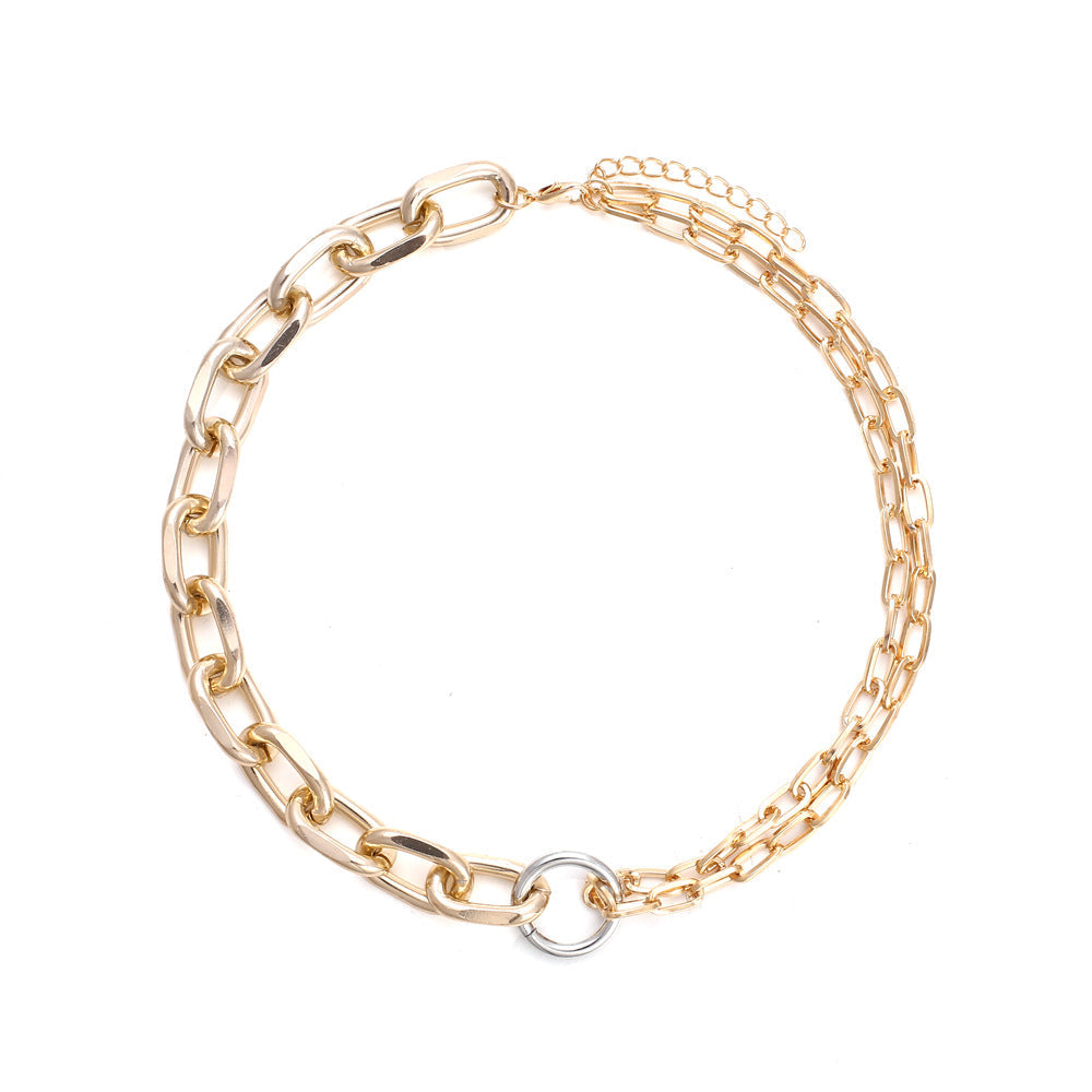 Simple Metal Stitching Necklace