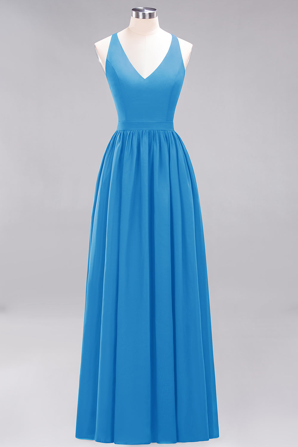 Affordable Chiffon V-Neck Sleeveless Lace Bridesmaid Dresses - Fashionpara