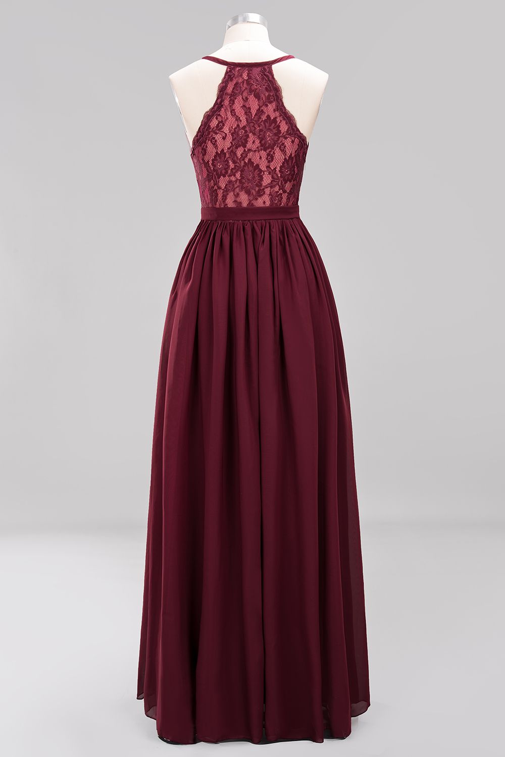 Affordable Chiffon V-Neck Sleeveless Lace Bridesmaid Dresses - Fashionpara