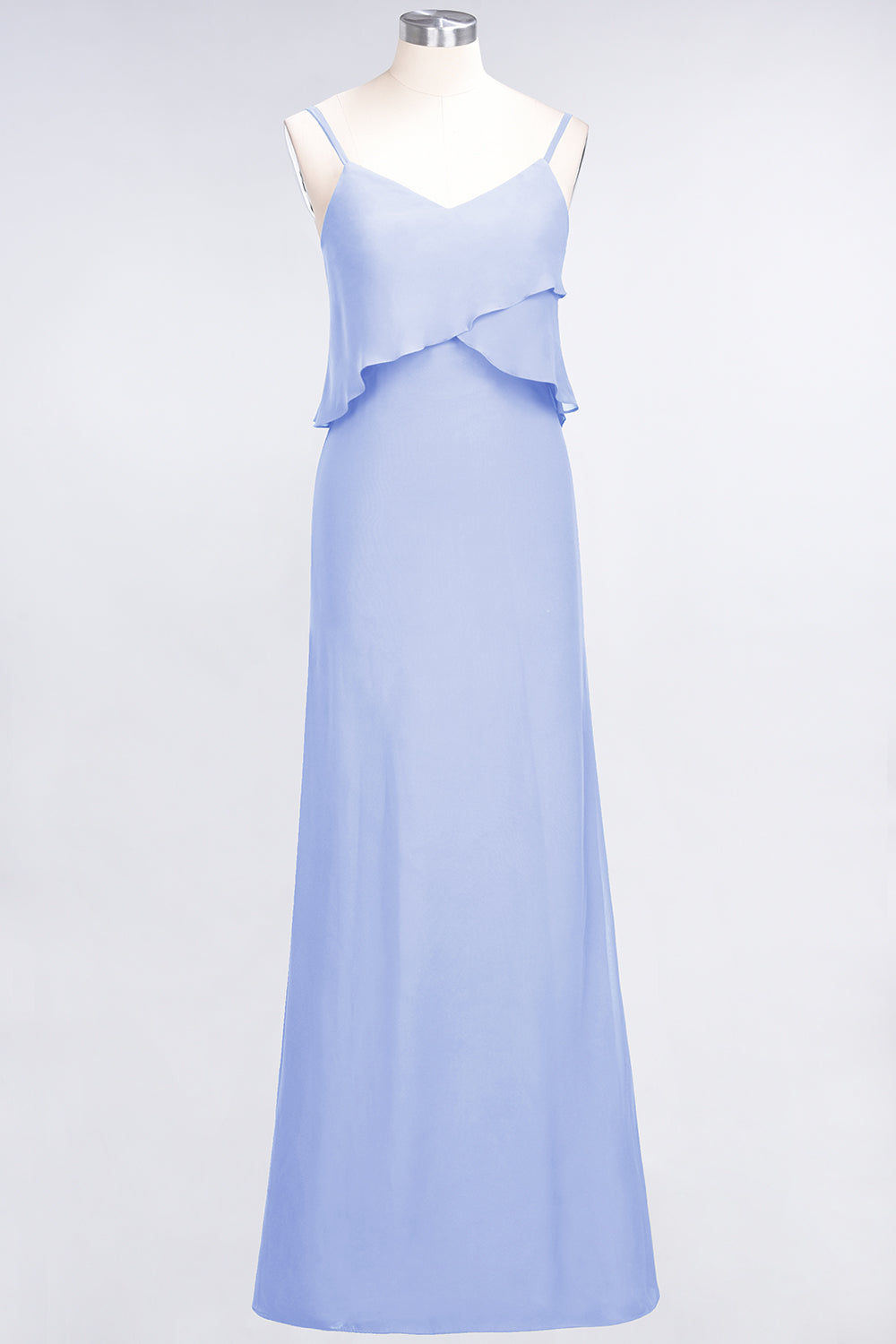 Affordable Spaghetti-Straps V-Neck Burgundy Chiffon Bridesmaid dresses - Fashionpara
