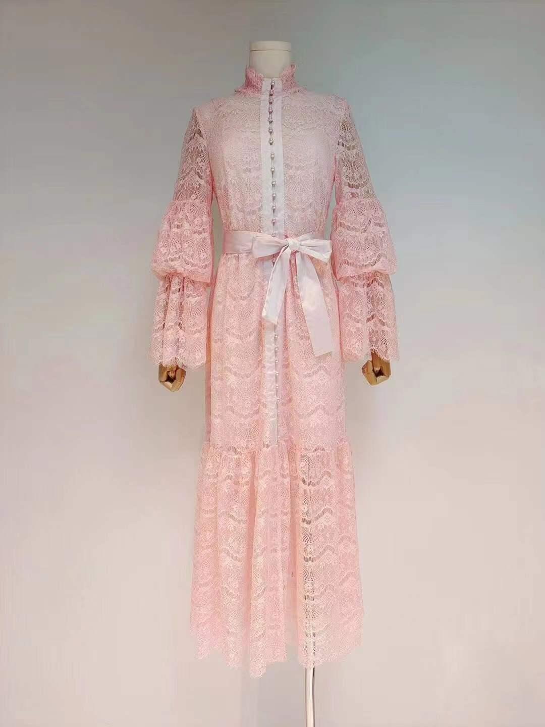 KittenAlarm - Alexine Layered Flounce Sleeves Eyelet Dress