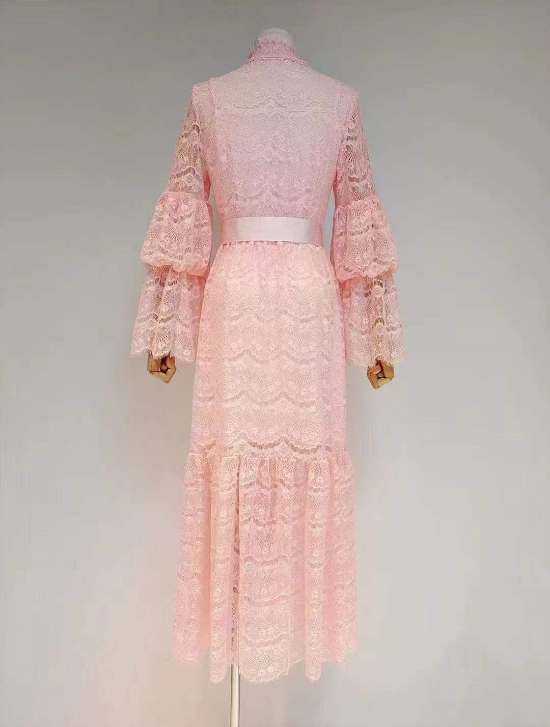 KittenAlarm - Alexine Layered Flounce Sleeves Eyelet Dress