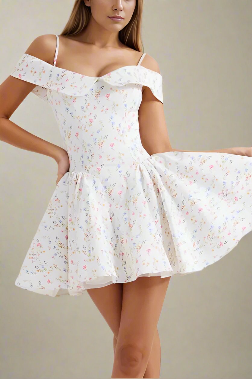Allanah Bodycon Day Mini Dress - Pearl White - Fashionpara