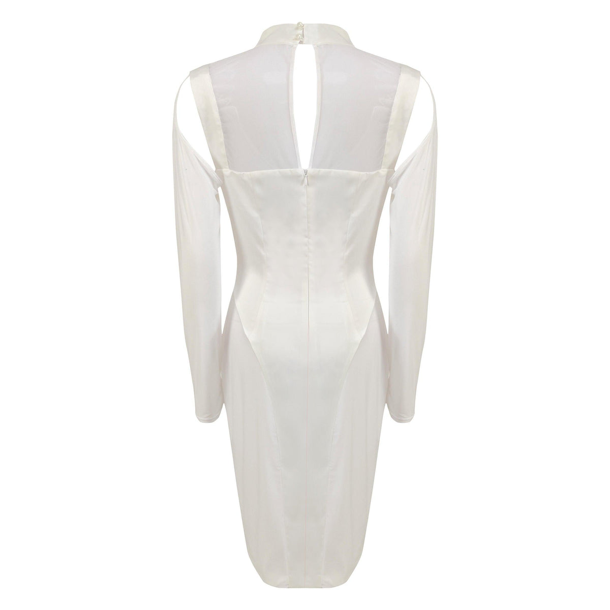 Satin Sweetheart Bustier Bodycon Midi Dress